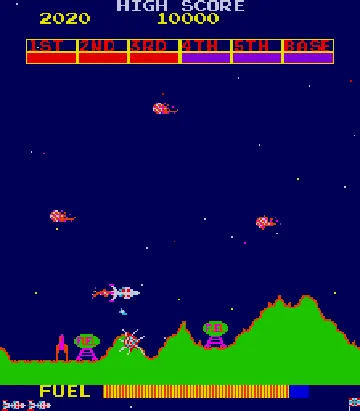 Scramble (Galaxian hardware) screen shot game playing